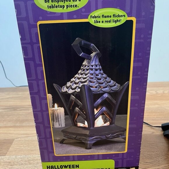 Gemmy Halloween Decor Gothic Lantern Flickering Light Hang or Set Down in Box - Picture 10 of 14